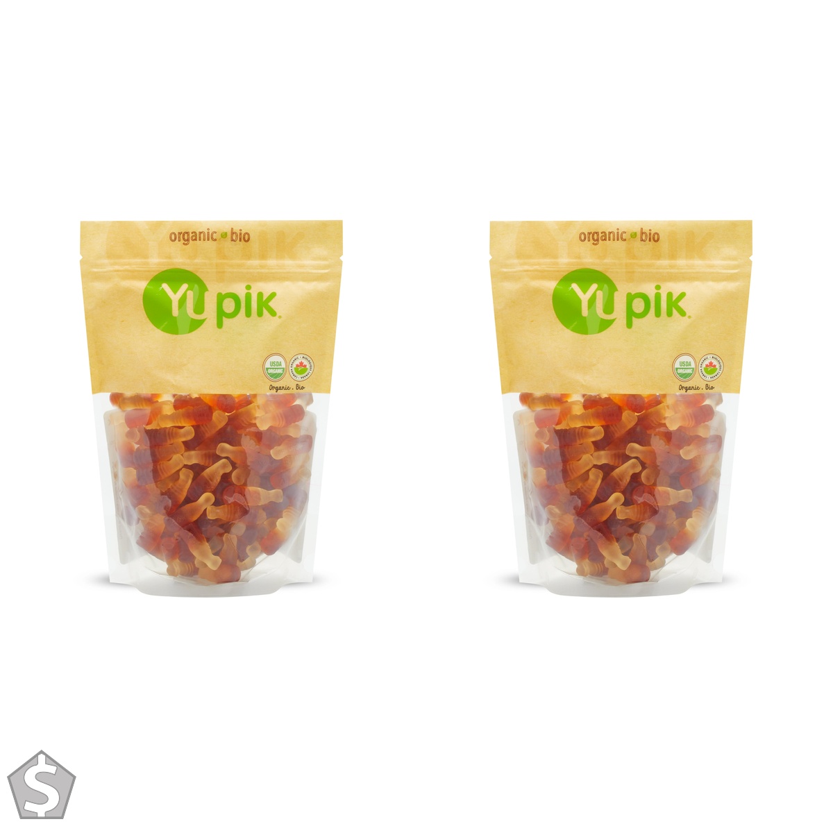 Yupik Organic Gummy Cola Bottles, 500 g, Gluten-Free, Non-GMO, Natural Flavor, Chewy Gummies, Sweet Candy, Delicious Snack, Ideal for (Pack of 2)