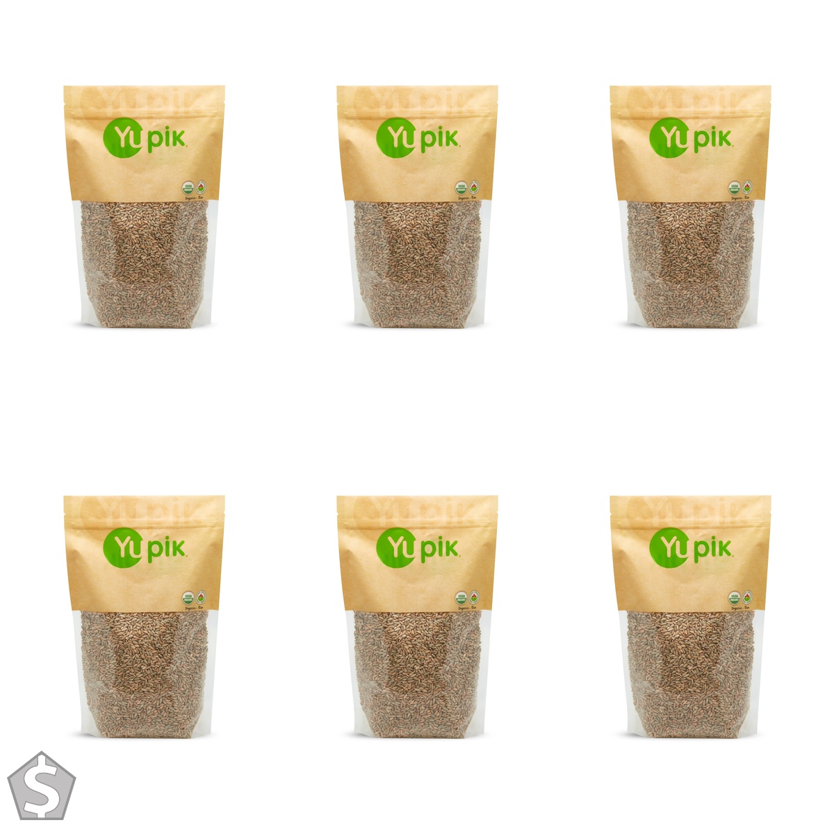 Yupik Organic Rye Kernels, 1 kg, Non-GMO, Vegan, Kosher, Raw Whole Grains, Salt-Free, Oil-Free, Source of Fiber, Ideal for Cooking & (Pack of 6)