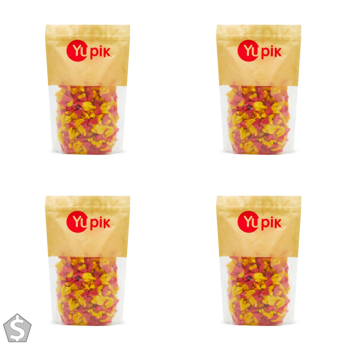 Yupik Gummy Chicken Feet, 1 kg, Gluten-Free, Fruity Flavor, Chewy & Colorful, Chicken Feet-Shaped Gummies, Fun Treat, Sweet Candy (Pack of 4)