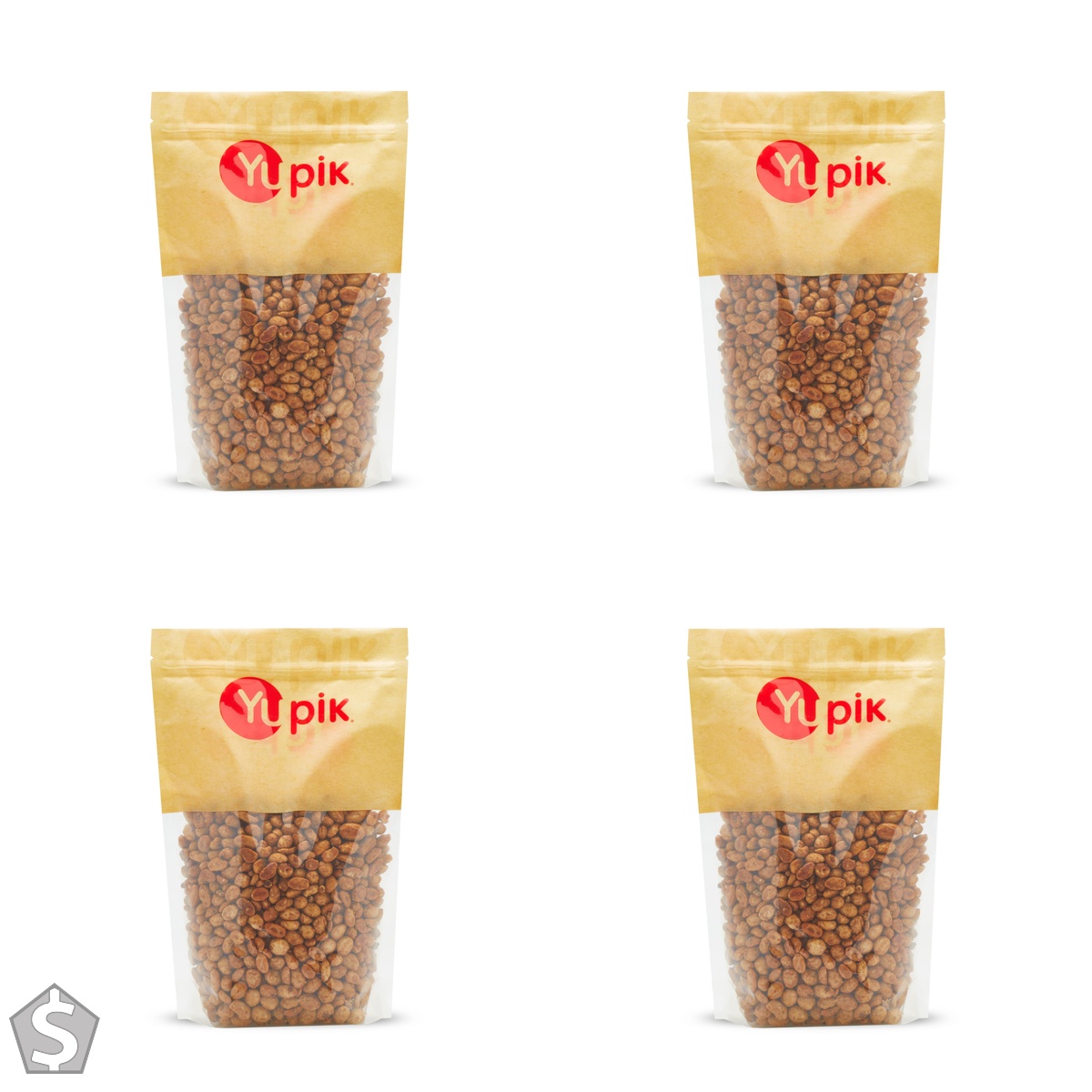 Yupik Honey Peanuts, 1 kg, Kosher, Seasoned Nuts, Blanched Peanuts in Honey Flavored Coating, Crunchy Shell, Candied Nuts, Sweet Snacks (Pack of 4)