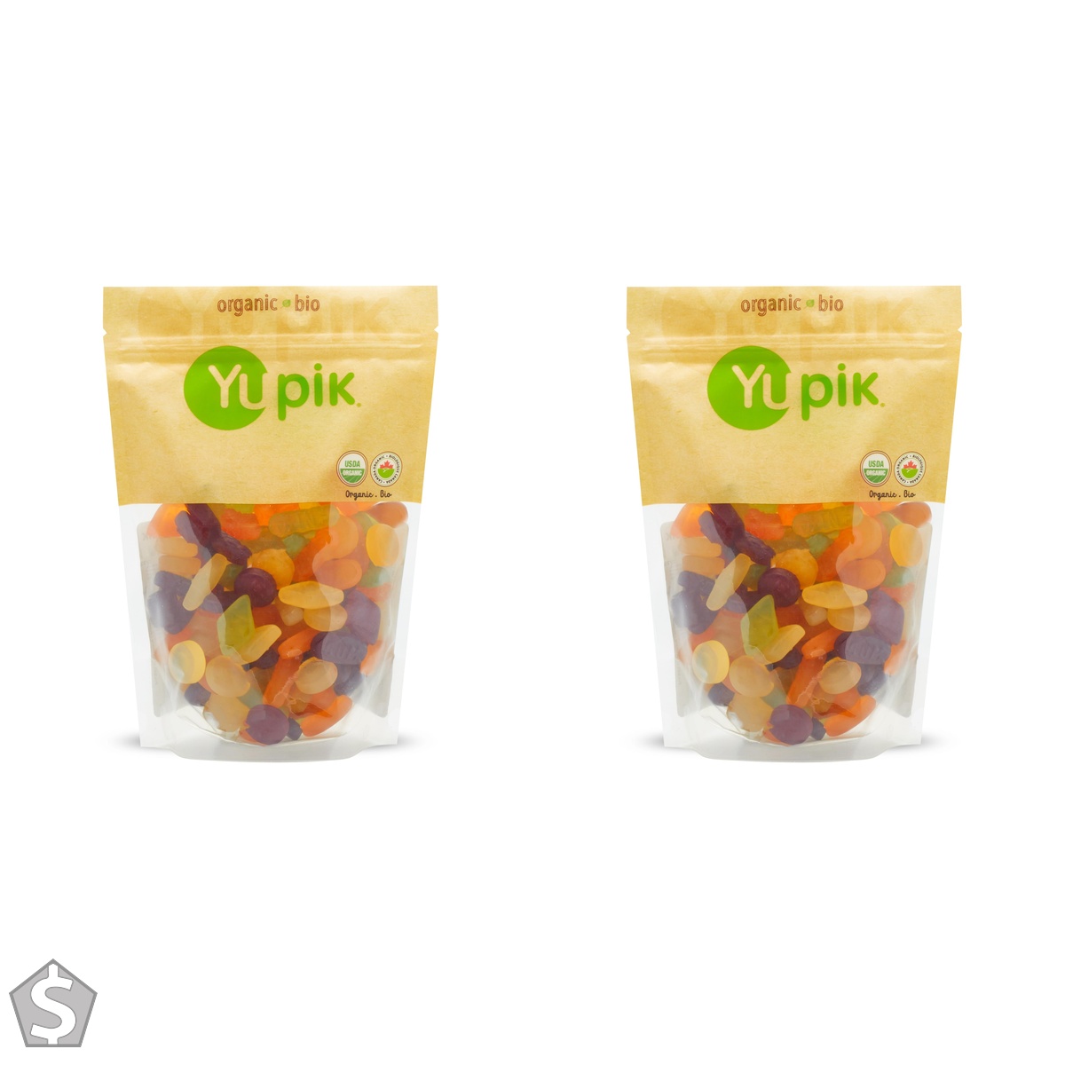 Yupik Organic Veggie Wine Gums, Gelatin-Free Gummies, 500 g, Gluten-Free, Vegan, Non-GMO, Natural Colors & Flavors, Made From Fruit (Pack of 2)