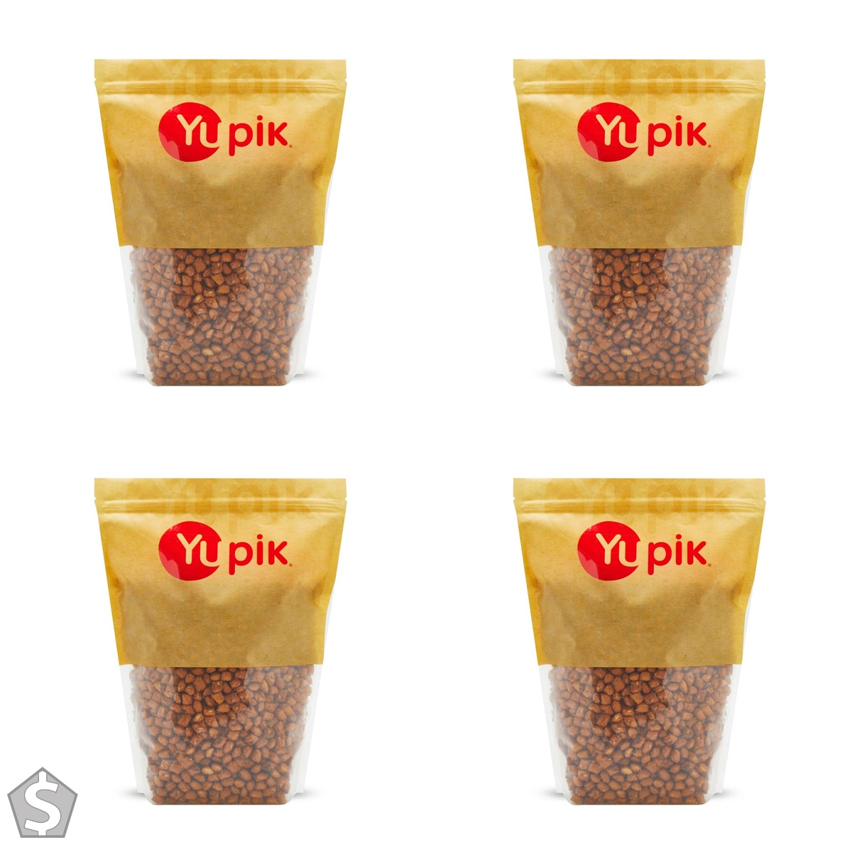 Yupik Square Pretzels, 500 g, Salted Crunchy Pretzel Bites, Vegan Snack, Low-Fat & Cholesterol-Free, Perfect for On-the-Go Snacking & (Pack of 4)