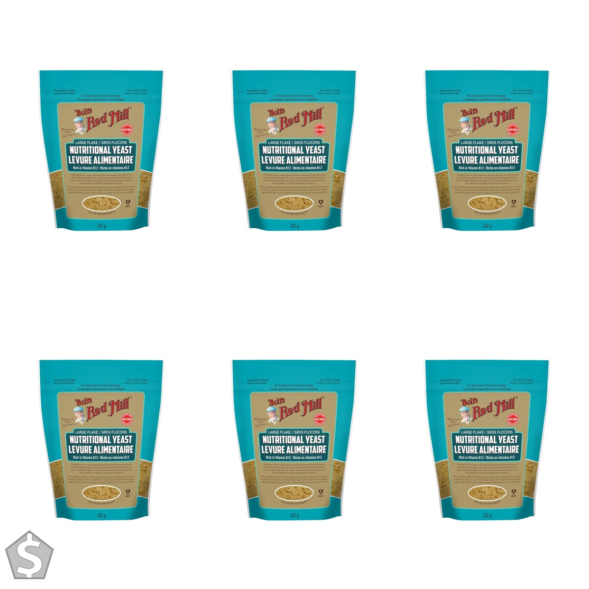 Bobs Red Mill Large Flake Nutritional Yeast, 142 grams 142 g (Pack of 6)