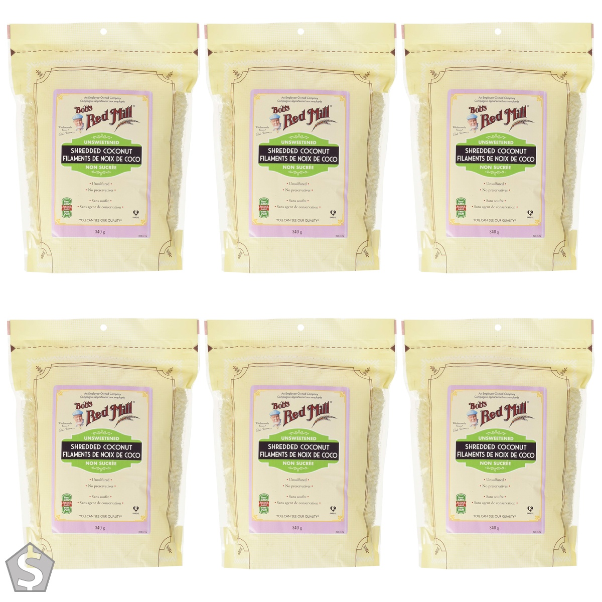 Bobs Red Mill Shredded Coconut, Unsweetened 340g (Pack of 6)