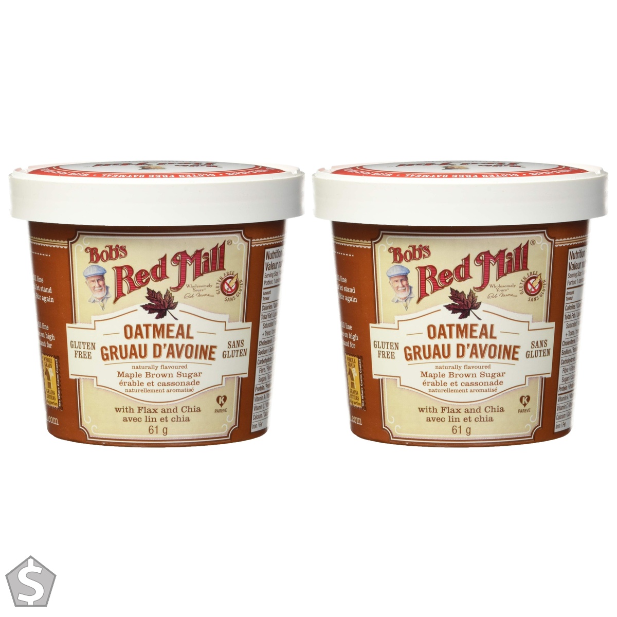 Bobs Red Mill Gluten Free Brown Sugar & Maple Oatmeal Cup, 61 grams, 12 count 61 g (Pack of 2)