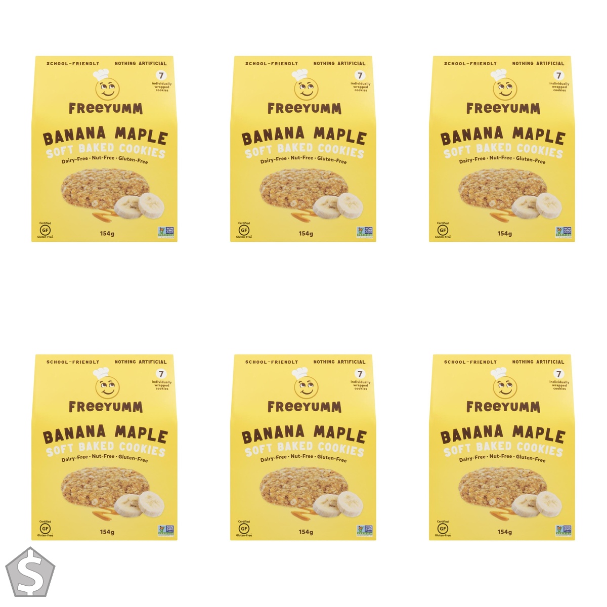 FREEYUMM Banana Maple, 154 G (Pack of 6)
