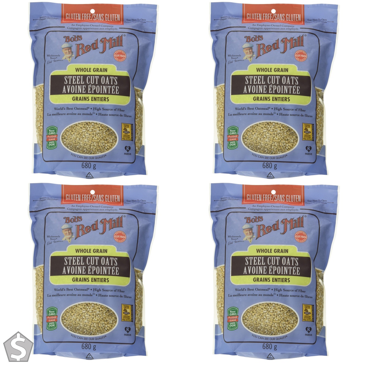 Bob's Red Mill Steel Cut Oats, Gluten Free, 680 Grams 680 g (Pack of 4)