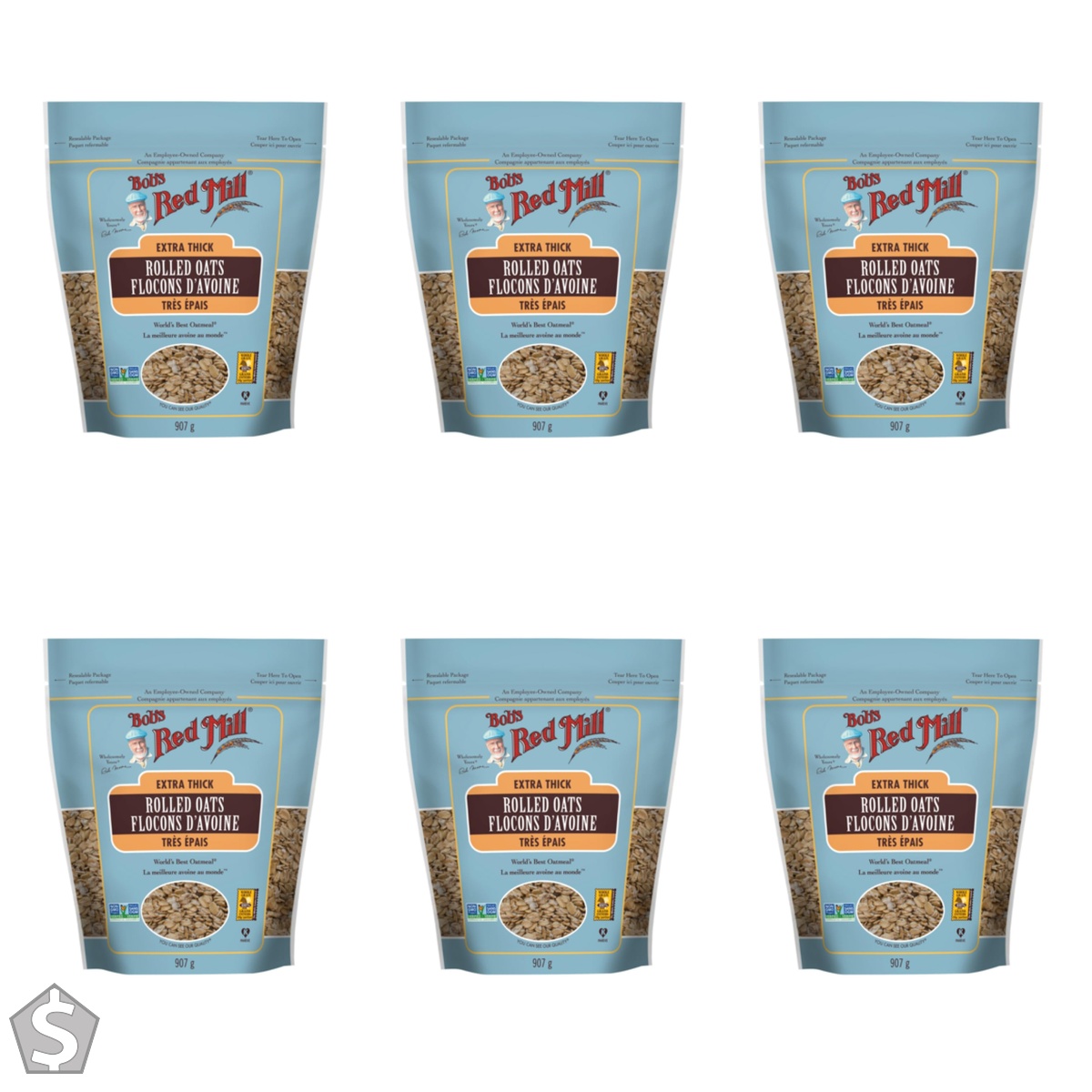 Bob's Red Mill, Oats, Rolled Extra Thick, 907g (Pack of 6)