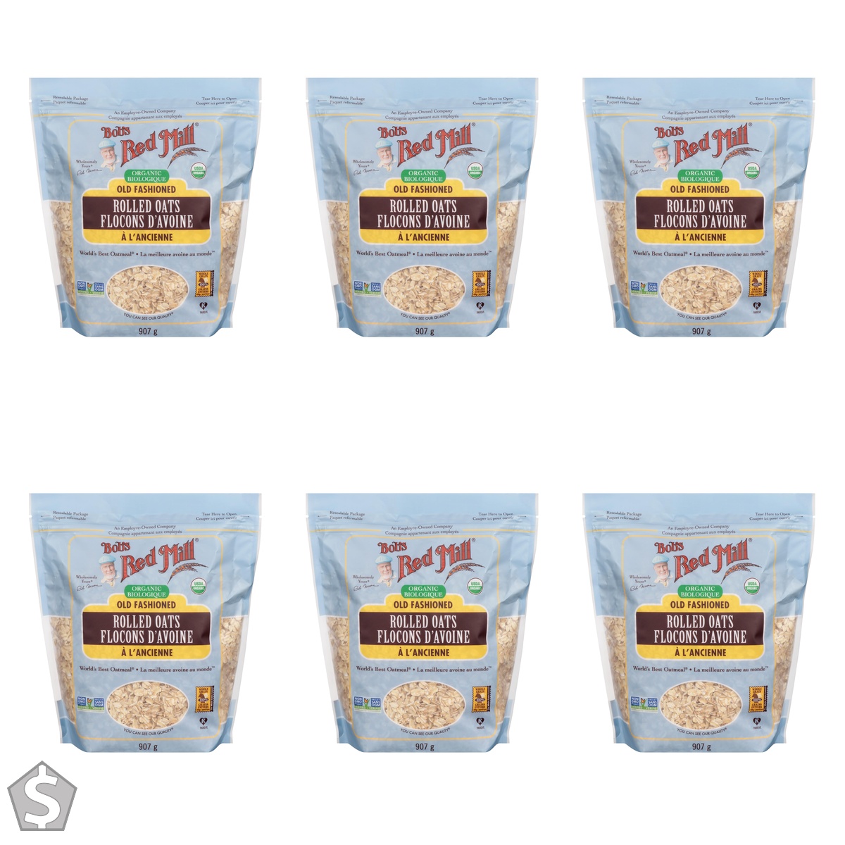 BOBS RED Mill Oat Old Fashioned Organic, 907 Grams 907 g (Pack of 6)