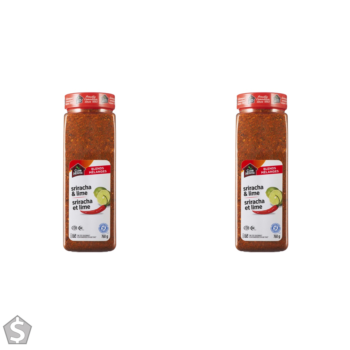 Club House, Quality Natural Herbs & Spices, One Step Seasoning, Sriracha Lime, 760g (Pack of 2)