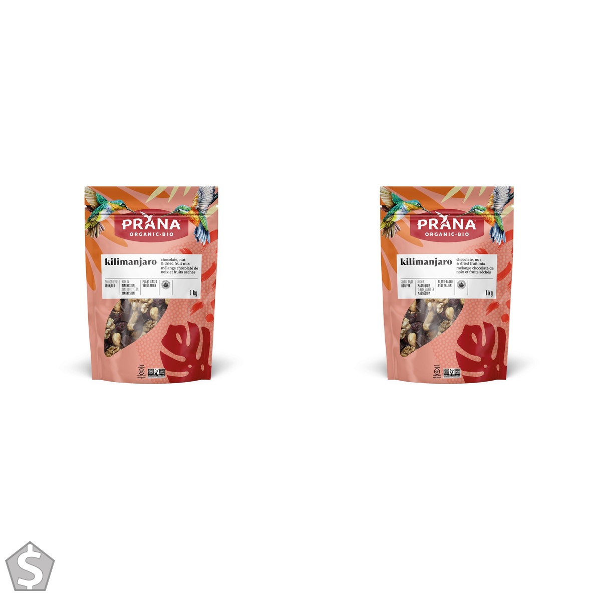 Prana Organic Trail Mix - Kilimanjaro Deluxe Chocolate Mix with Cashews, Raisins, Almonds, Cranberries & Walnuts - Vegan Snack, Non-GMO (Pack of 2)