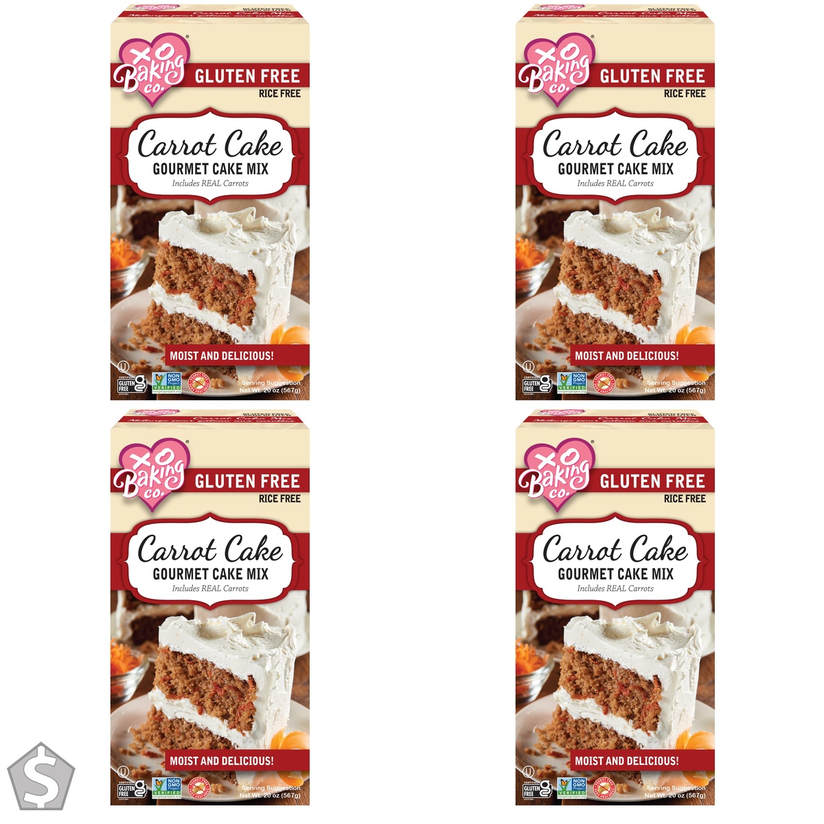 XO BAKING Gluten Free Carrot Cake Mix, 567 Grams 567 g (Pack of 4)