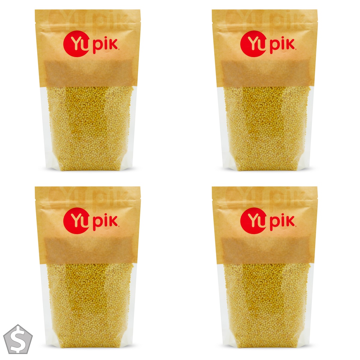 Yupik Turmeric Pearled Couscous, 1 kg, Kosher, Vegan, Nutty Flavour, Infused with Turmeric, Perfect for Salads, Soups & Side Dishes 1 kg (Pack of 4)