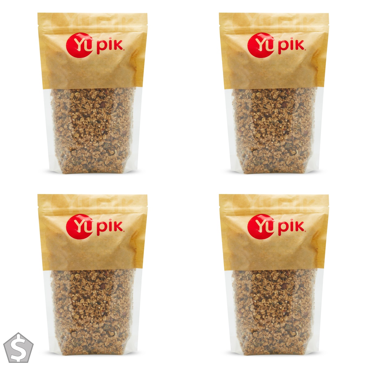 Yupik Pure Maple Crunch Granola, 1 kg, Kosher, Oats, Almonds & Seeds, Sweet & Crunchy Blend, Perfect for Snacks, Baking & Topping for Ice (Pack of 4)