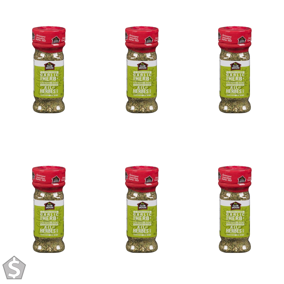 Club House, Quality Natural All Purpose Blends, Garlic & Herb, 131g (Pack of 6)