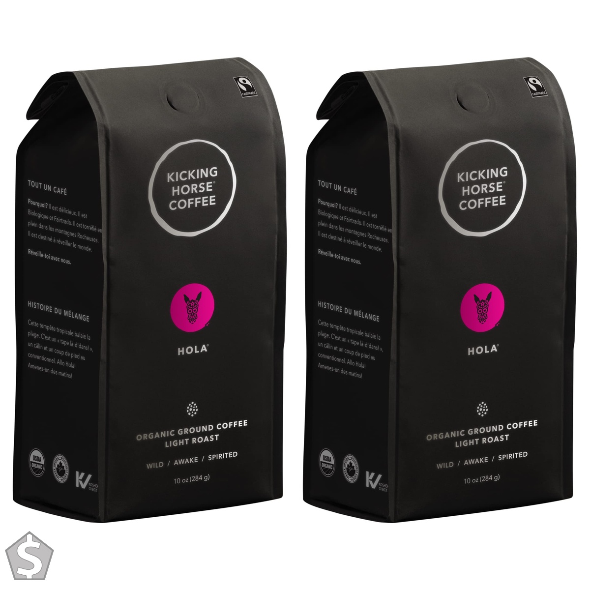 Kicking Horse Coffee Hola, Light Roast, Ground, 284 gram 284 g (Pack of 2)