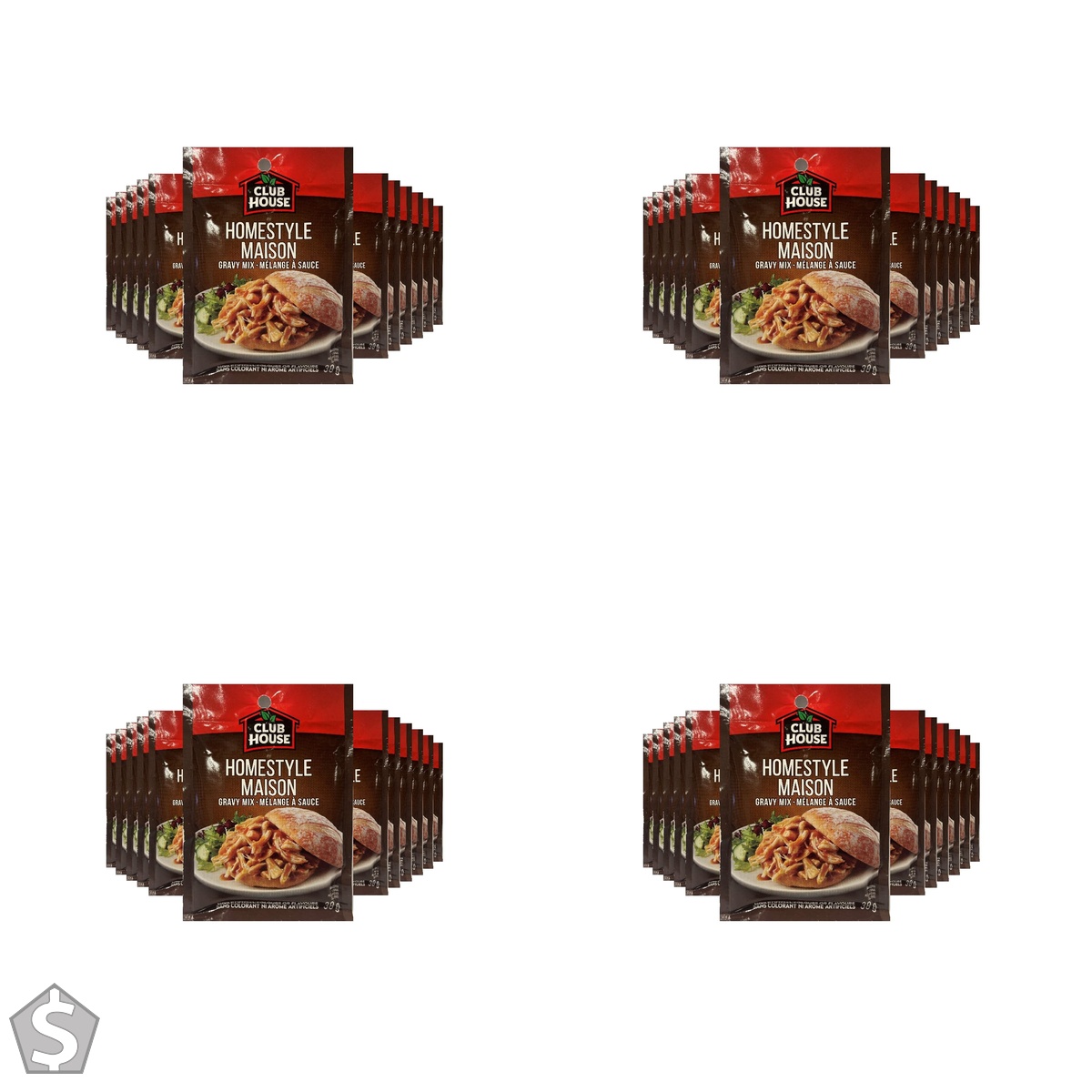 Club House, Dry Sauce/Seasoning/Marinade Mix, Homestyle Gravy, 38g, Case Pack 12 Count 38 g (Pack of 4)