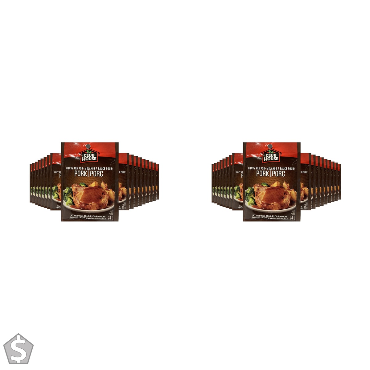 Club House, Dry Sauce/Seasoning/Marinade Mix, Pork Gravy, 24g, Case Pack 18 Count - Packaging May Vary 24 g (Pack of 2)