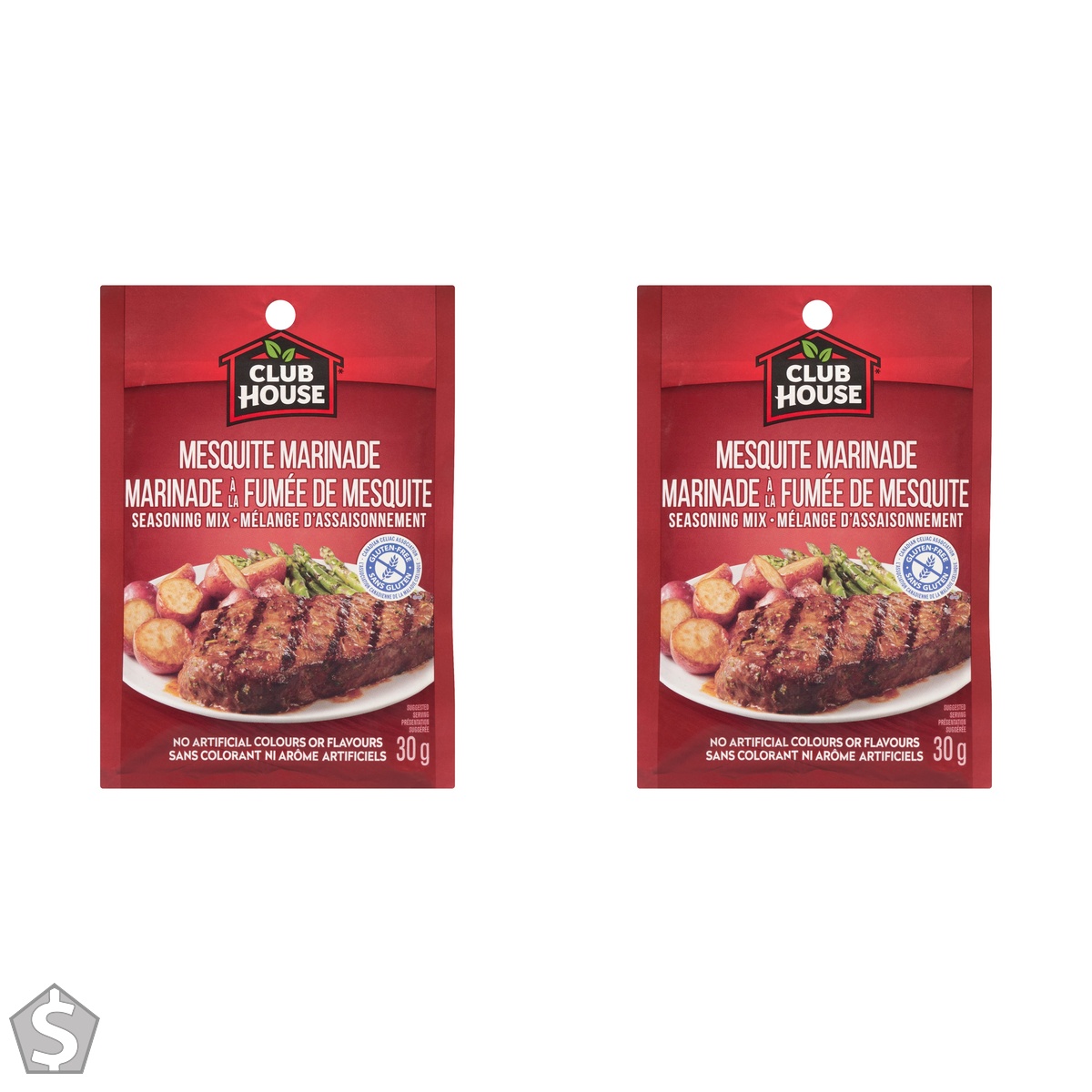 Club House, Dry Sauce/Seasoning/Marinade Mix, Mesquite, 30g, Case Pack 12 Count 30 g (Pack of 2)