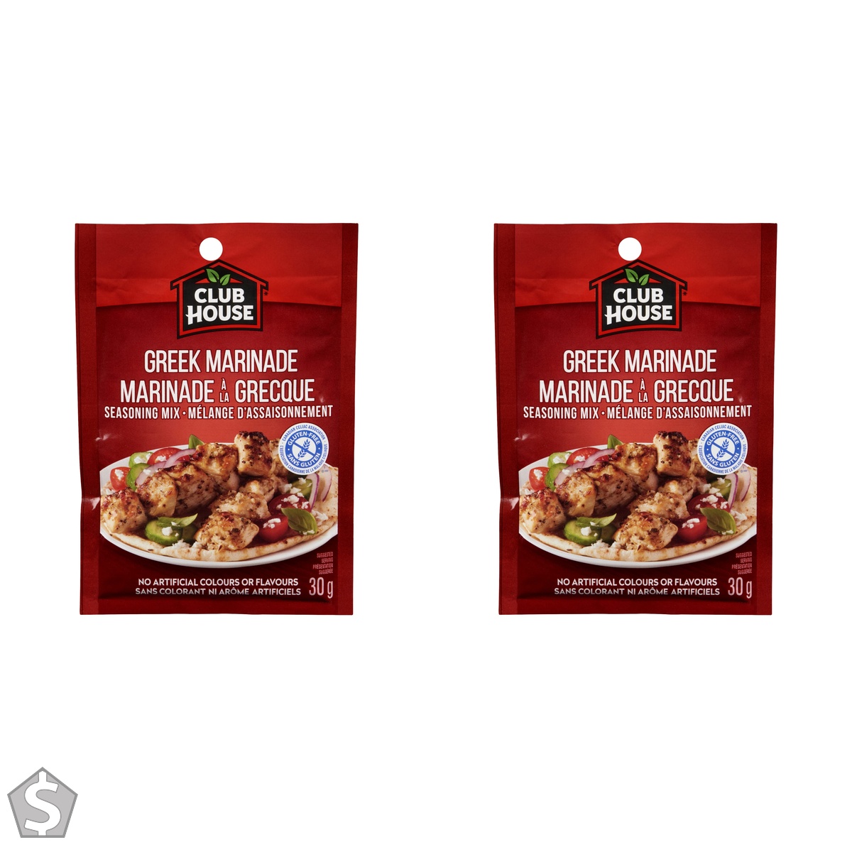 Club House, Dry Sauce/Seasoning/Marinade Mix, Greek, 30g, Case Pack 12 Count 30 g (Pack of 2)