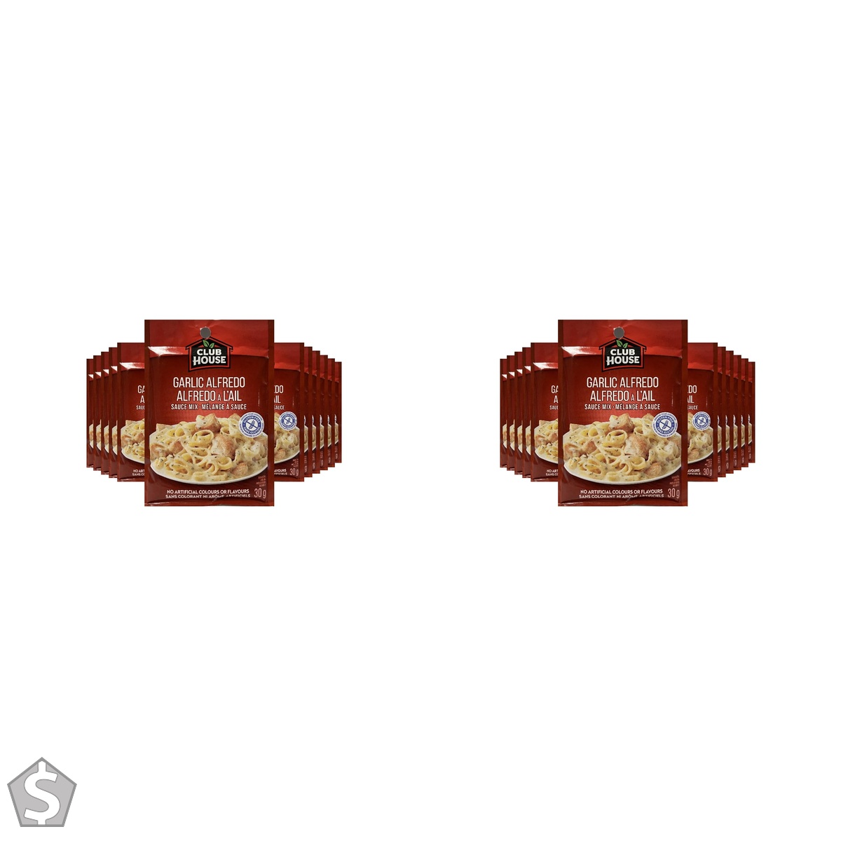 Club House, Dry Sauce/Seasoning/Marinade Mix, Garlic Alfredo, 30g, Case Pack 12 Count 30 g (Pack of 2)