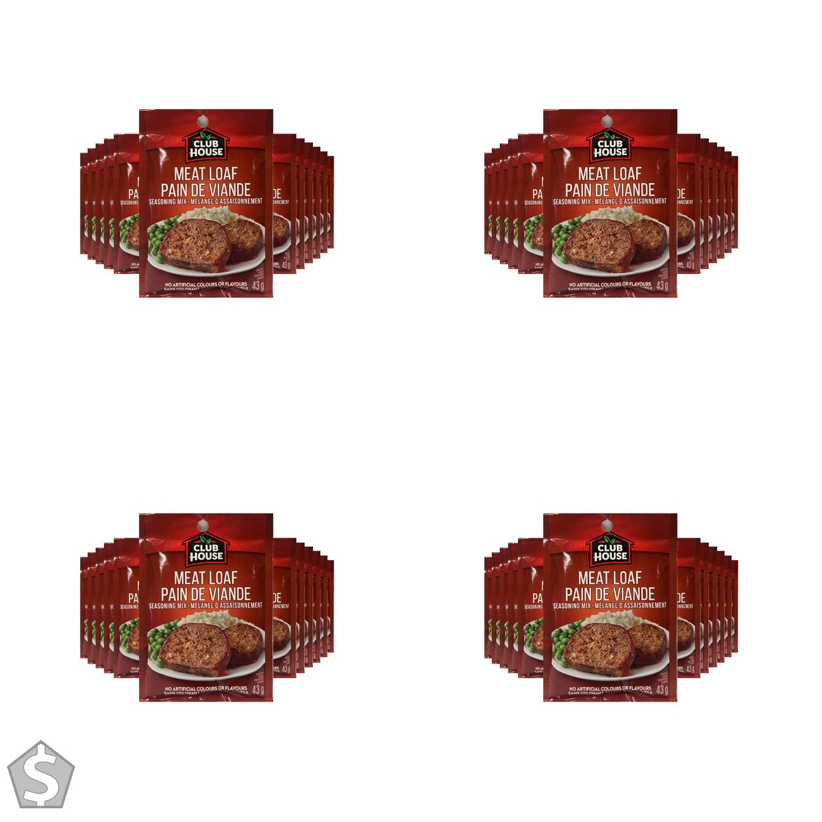Club House, Dry Sauce/Seasoning/Marinade Mix, Meat Loaf, 43g, Case Pack 12 Count 43 g (Pack of 4)