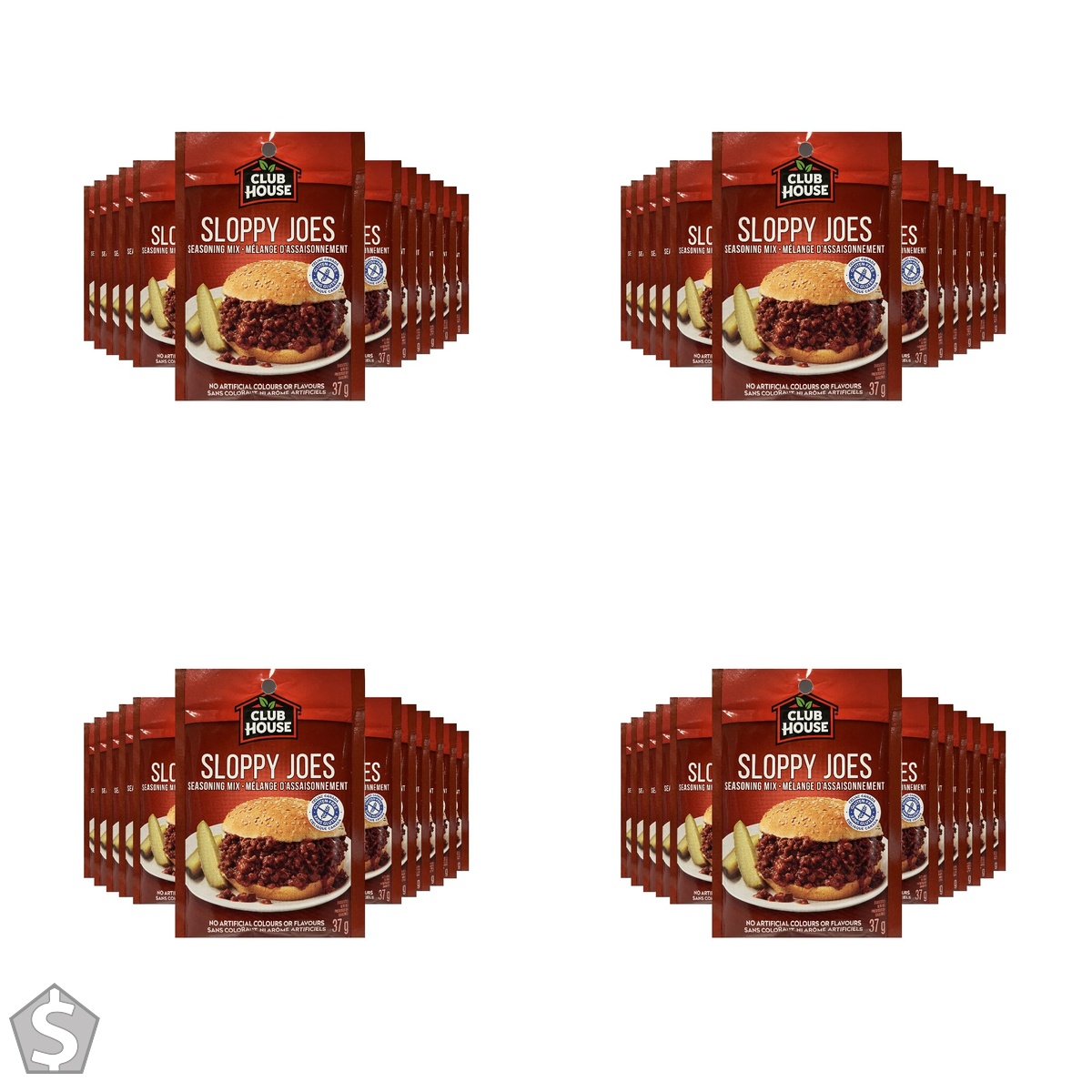 Club House, Dry Sauce/Seasoning/Marinade Mix, Sloppy Joe, 37g, Case Pack, 37 g (Pack of 4)