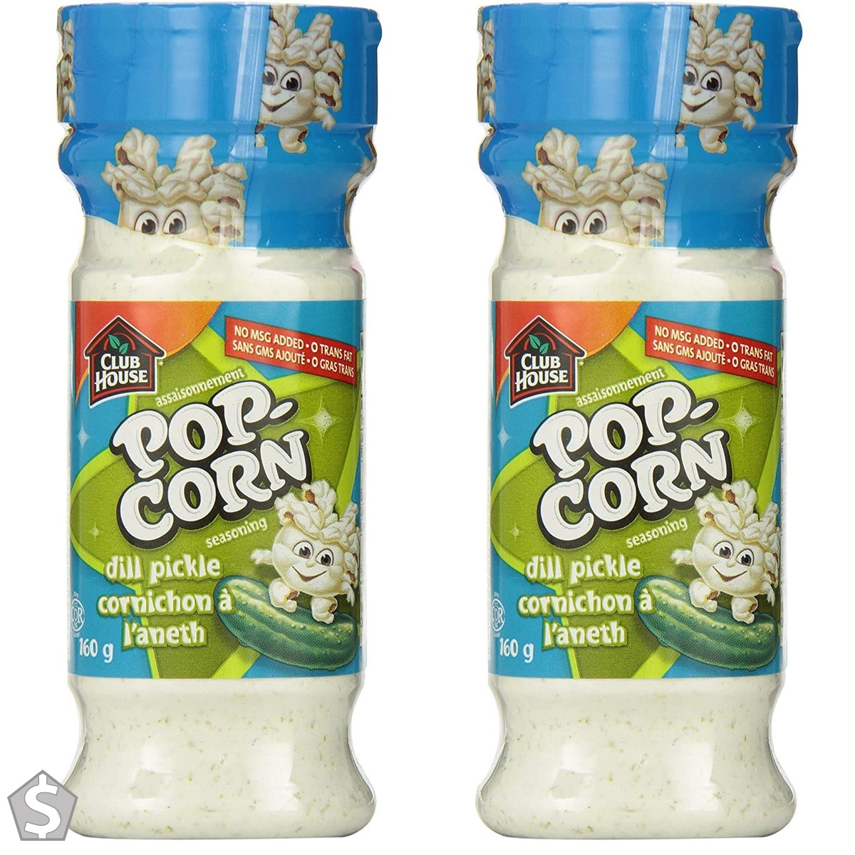 Club House, Quality Natural Herbs & Spices, Popcorn Seasoning, Dill Pickle, 160g, Case Pack 6 Count 160 g (Pack of 2)