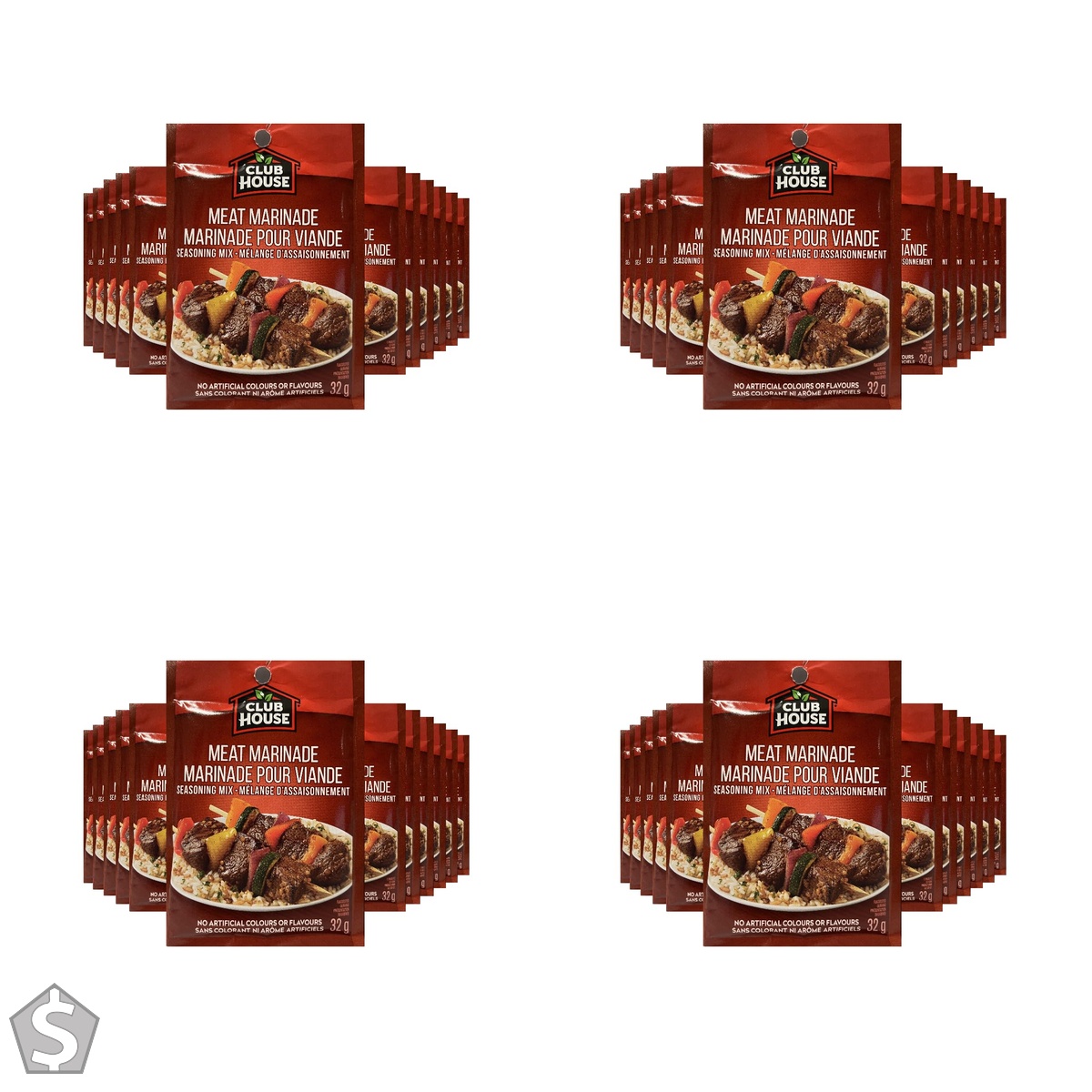 Club House, Dry Sauce/Seasoning/Marinade Mix, Meat, 32g, Case Pack 12 Count 32 g (Pack of 4)