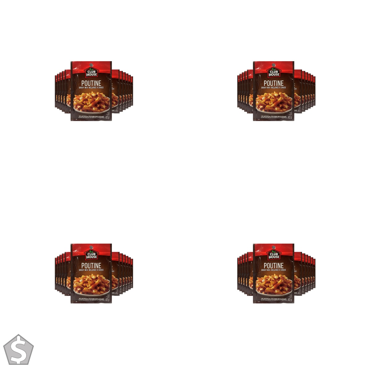 Club House, Dry Sauce/Seasoning/Marinade Mix, Poutine Gravy, 42g, Case Pack 12 Count 42 g (Pack of 4)