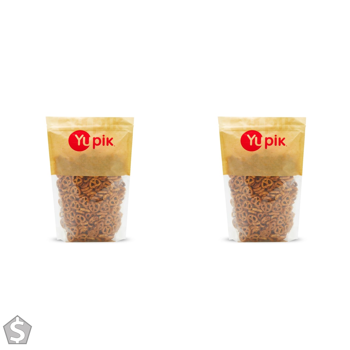 Yupik Salted Micro Mini Pretzels, 450 g, 6 Count, Vegan Crunchy Snack, Kosher, Low-Fat & Cholesterol-Free, Perfect for Snacking, Picnics (Pack of 2)