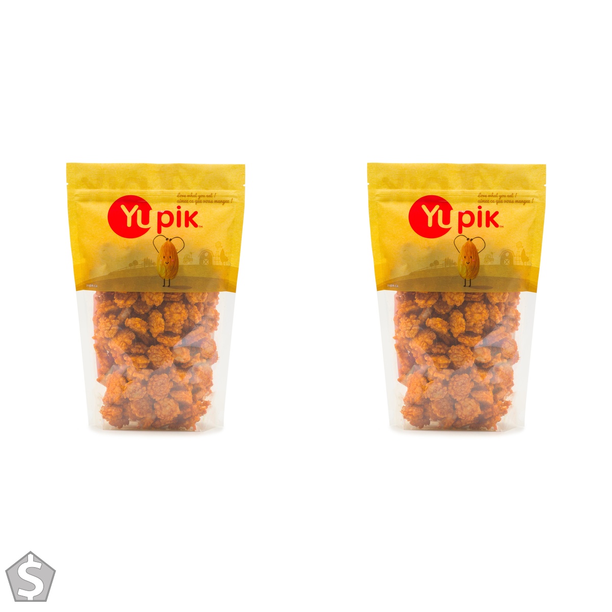 Yupik Spicy Crackers, 450 g, 6 Count, Savoury Seasoned Rice Crackers with Chili & Soy Sauce, Kosher Snack, Low-Calorie & Low-Fat, Perfect (Pack of 2)