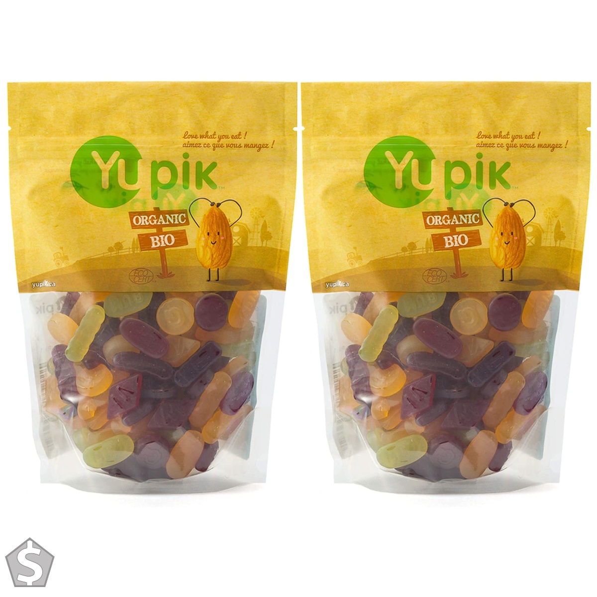 Yupik Organic Veggie Wine Gums, Gelatin-Free Gummies, 500 g, 6 Count, Gluten-Free, Vegan, Non-GMO, Natural Colors & Flavors, Made From (Pack of 2)