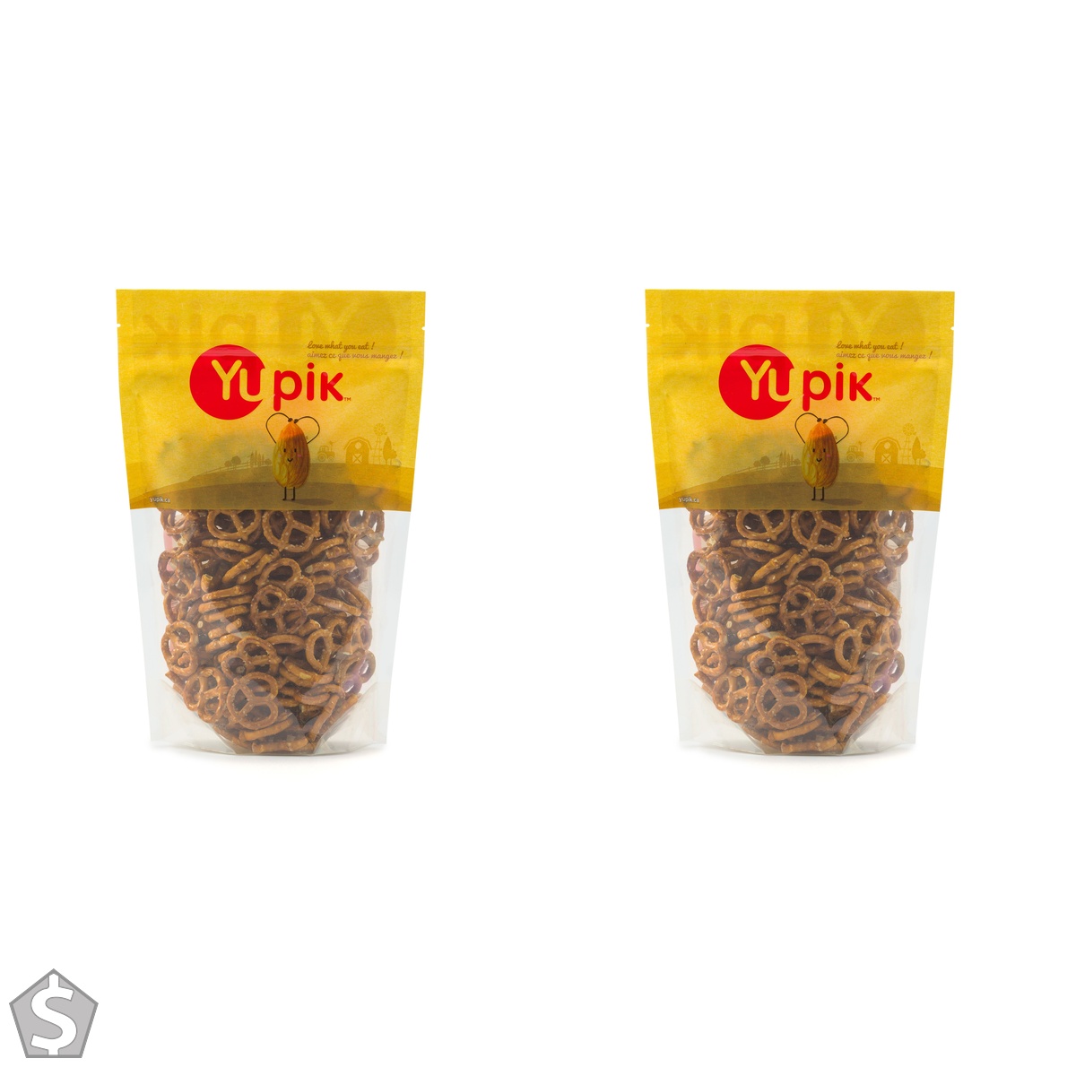 Yupik Salted Mini Q Pretzels, 450 g, 6 Count, Crunchy Vegan Snack, Low-Fat & Cholesterol-Free, Perfect for Snacking, Picnics & Baking 2.6 (Pack of 2)