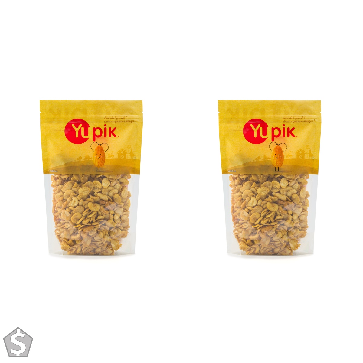 Yupik Salted Valencian Broad Beans, 450 g, 6 Count, High Protein Snack, Vegan, Gluten-Free Snack, Crunchy & Savory Split Beans for (Pack of 2)