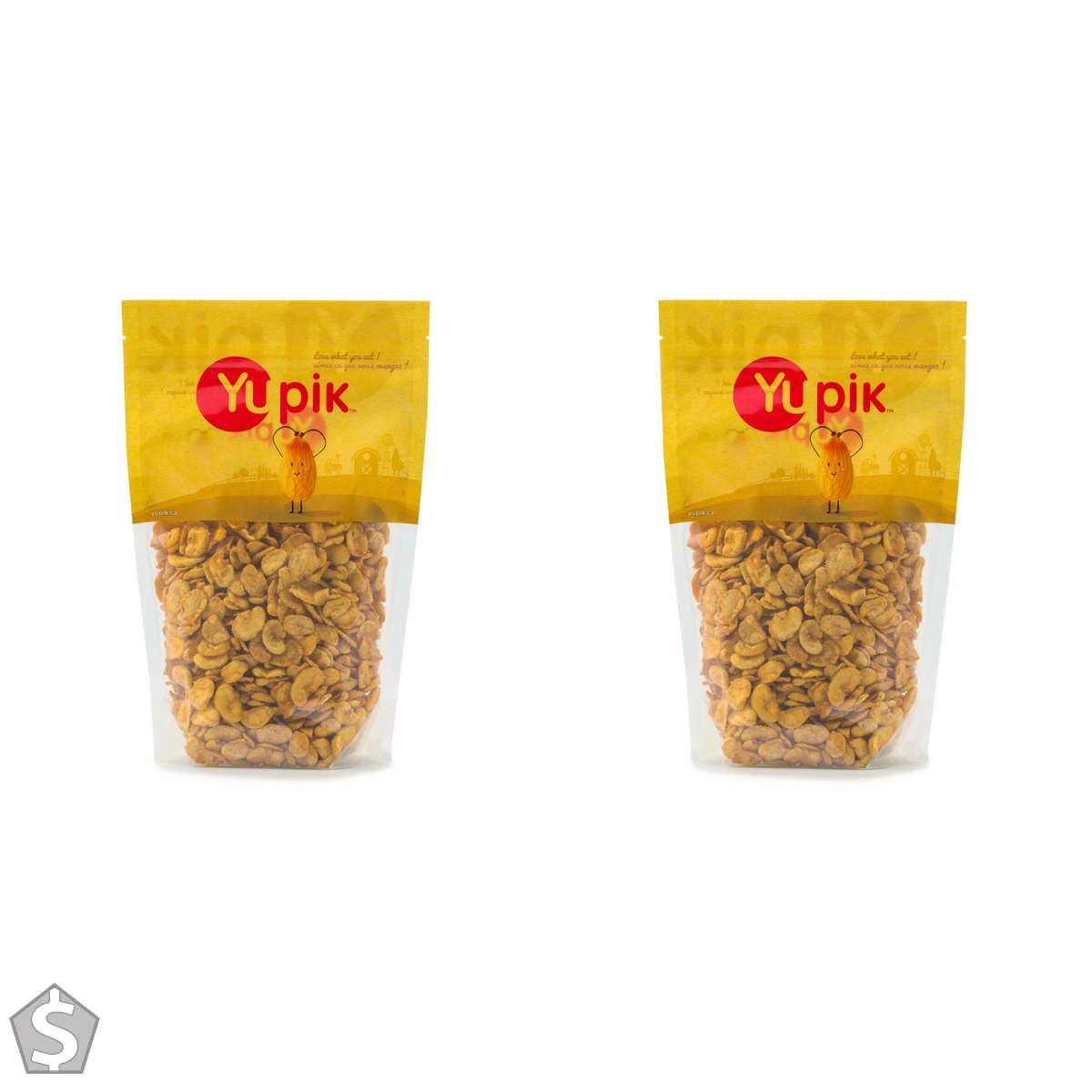 Yupik Roasted Salted Broad Beans BBQ, 450 g, 6 Count, High Protein & Fiber, Vegan, Gluten-Free, Kosher Snack, Low-Calorie, Perfect for (Pack of 2)