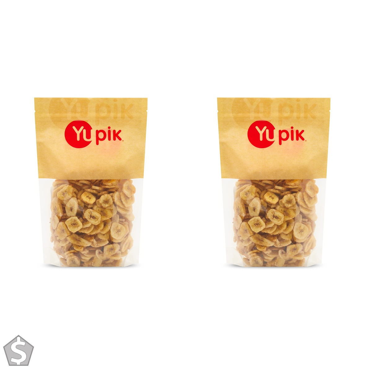 Yupik Sweetened Banana Chips, 400 g, 6 Count, Gluten-Free, Kosher, Dried Fruits, Sweet Crunchy Snacks, Lightly Sweetened Dried Banana (Pack of 2)