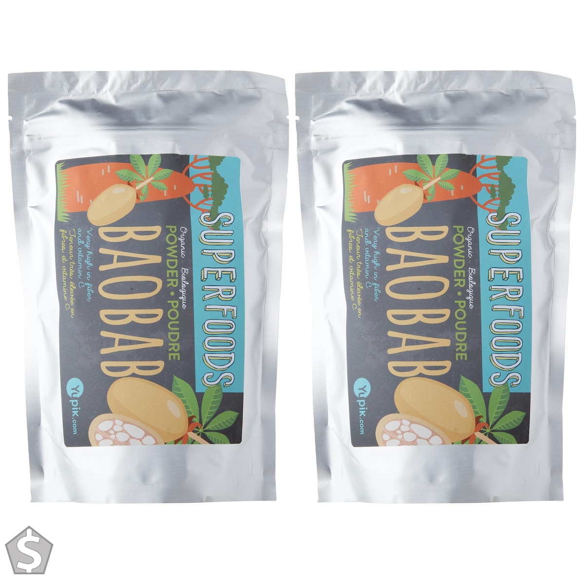 Yupik Organic Baobab Powder Superfood, 250g, 6 Count 250 g (Pack of 2)