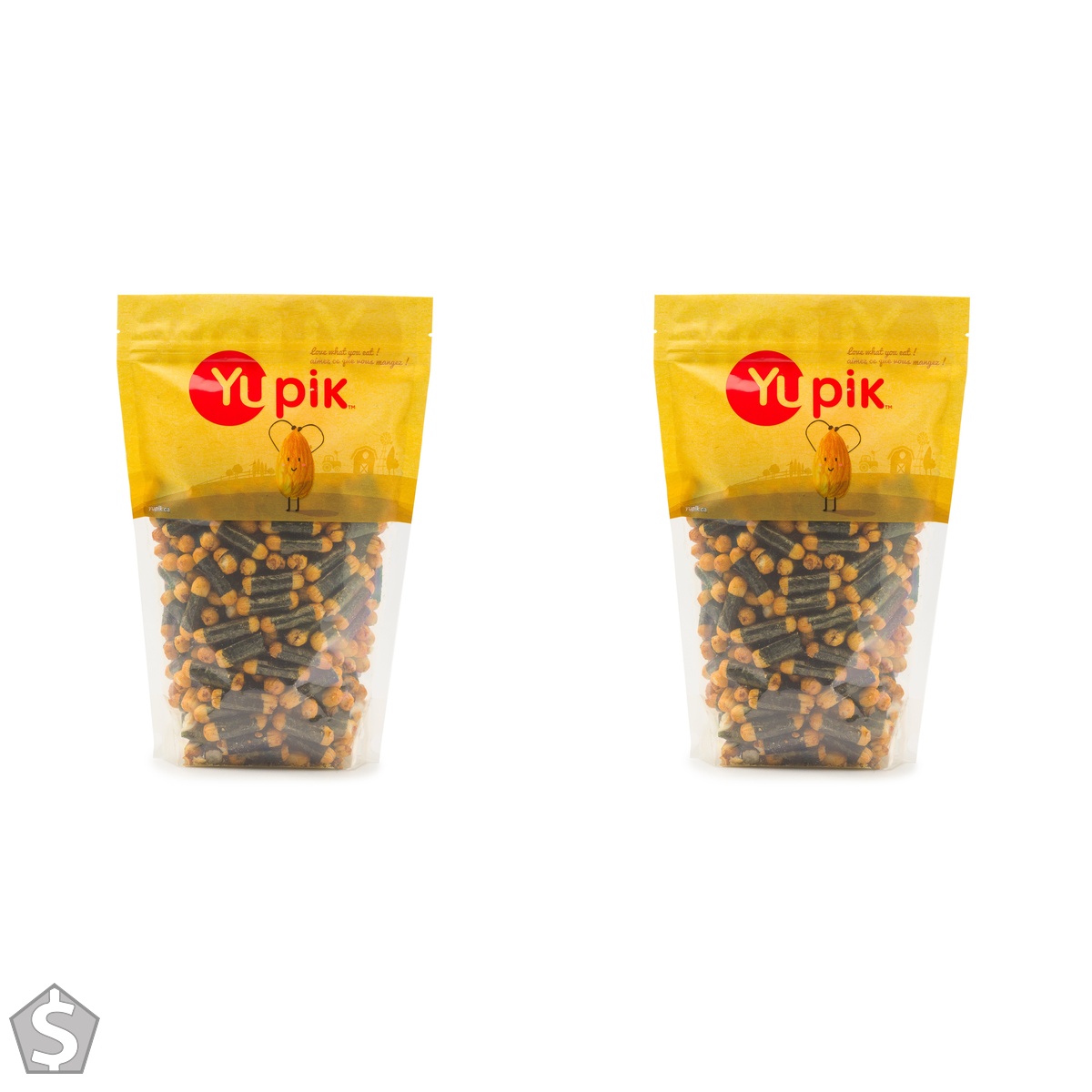 Yupik Sushi Roll Crackers, 450 g, 6 Count, Savoury Rice Crackers Wrapped in Seaweed, Seasoned with Soy Sauce, Vegan, Low-Fat & (Pack of 2)