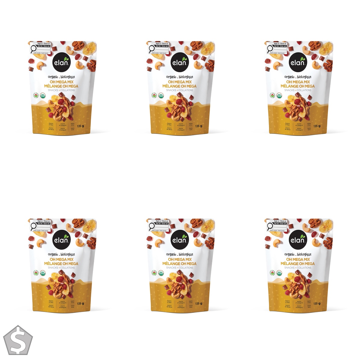 Organic OH Mega Mix Snacks 135 g (Pack of 6)