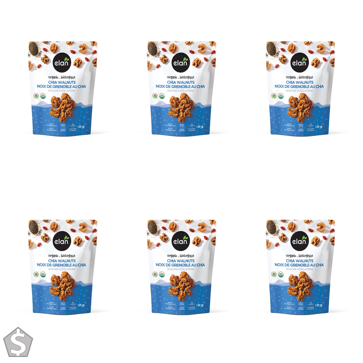Organic Chia Walnut Snacks single pack (Pack of 6)