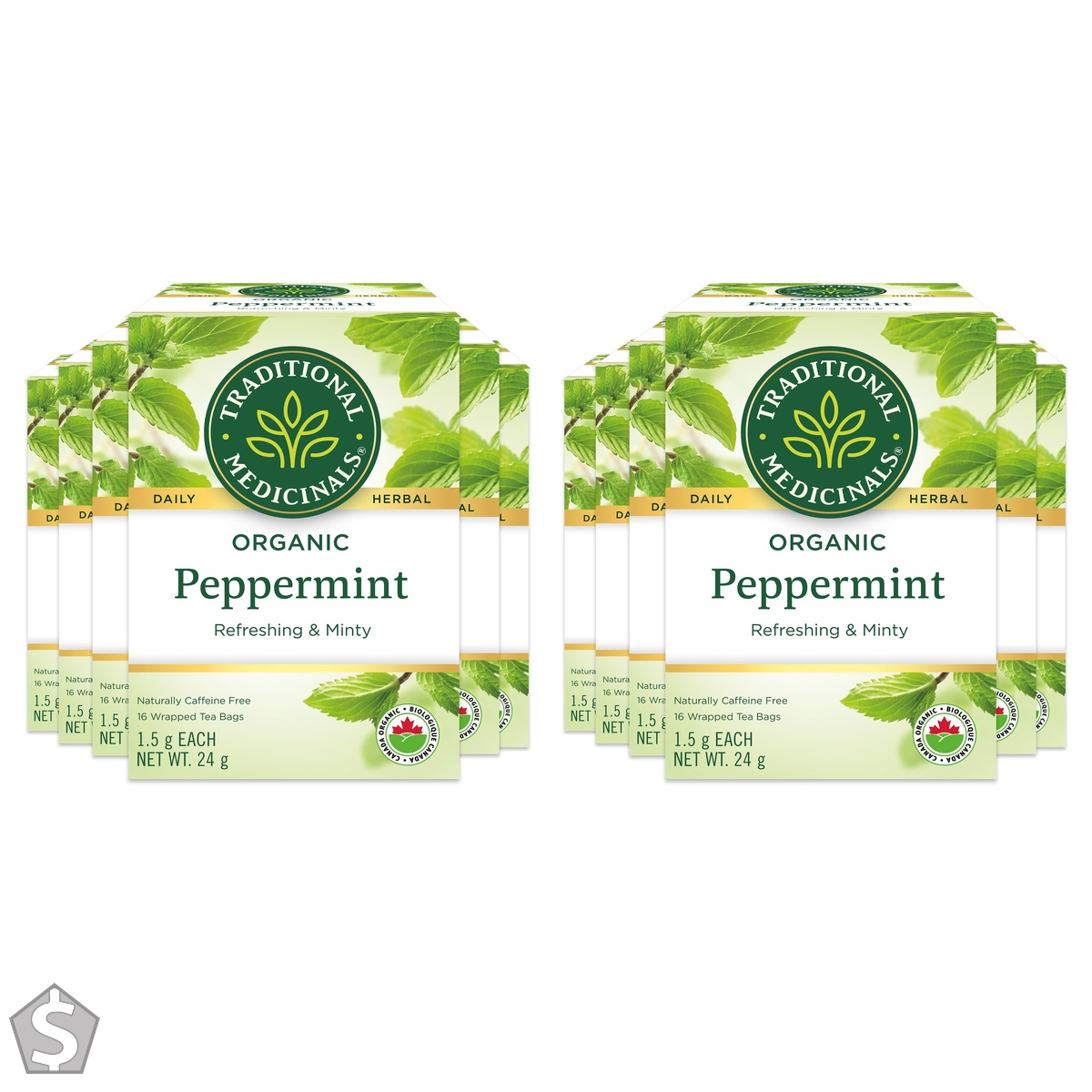 Traditional Medicinals Peppermint, 16 Tea Bags 384 gram 16 Count (Pack of 2)