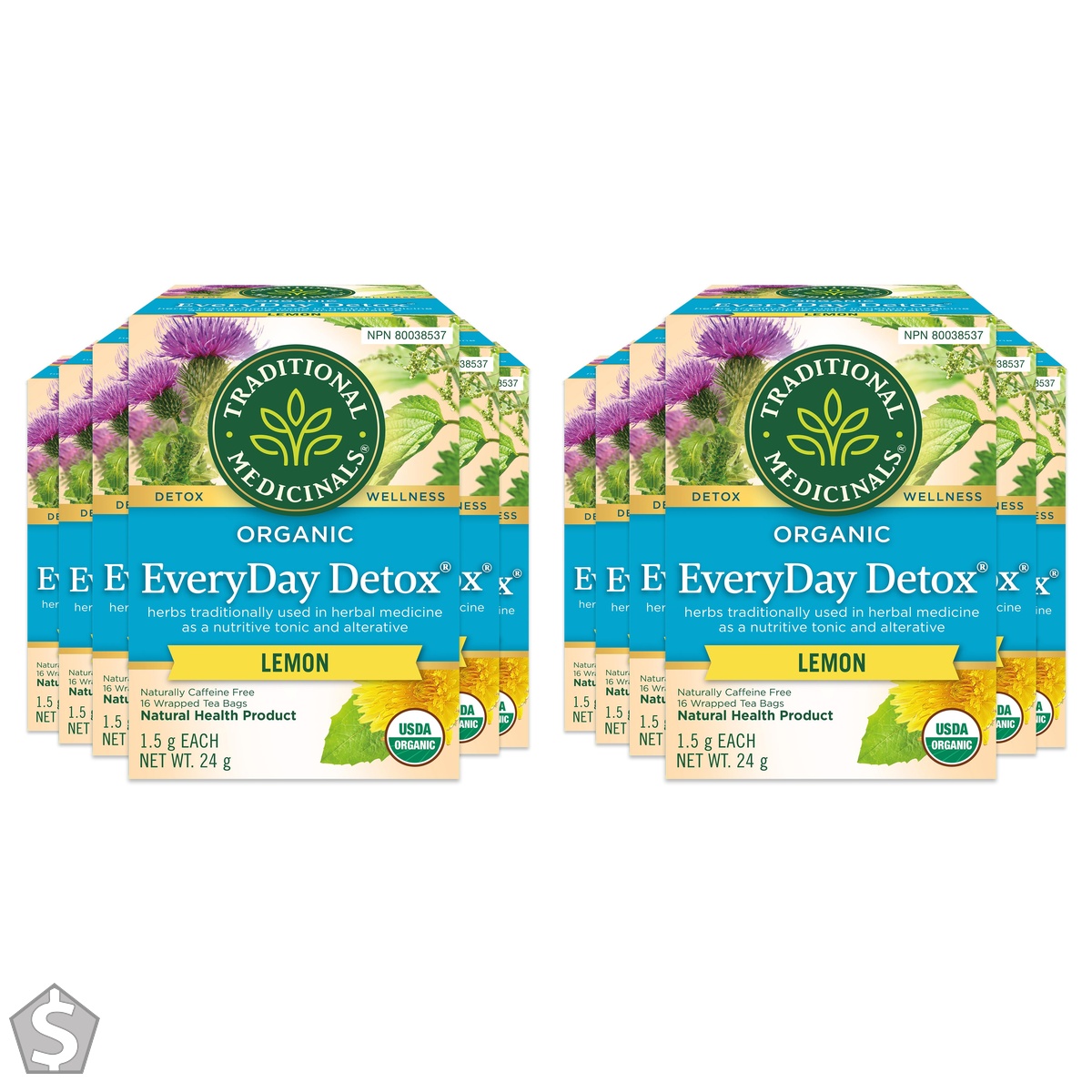 Traditional Medicinals - Organic Everyday Detox Lemon Herbal Tea - With Stinging Nettle & Burdock Root to Remove Accumulated Waste from (Pack of 2)