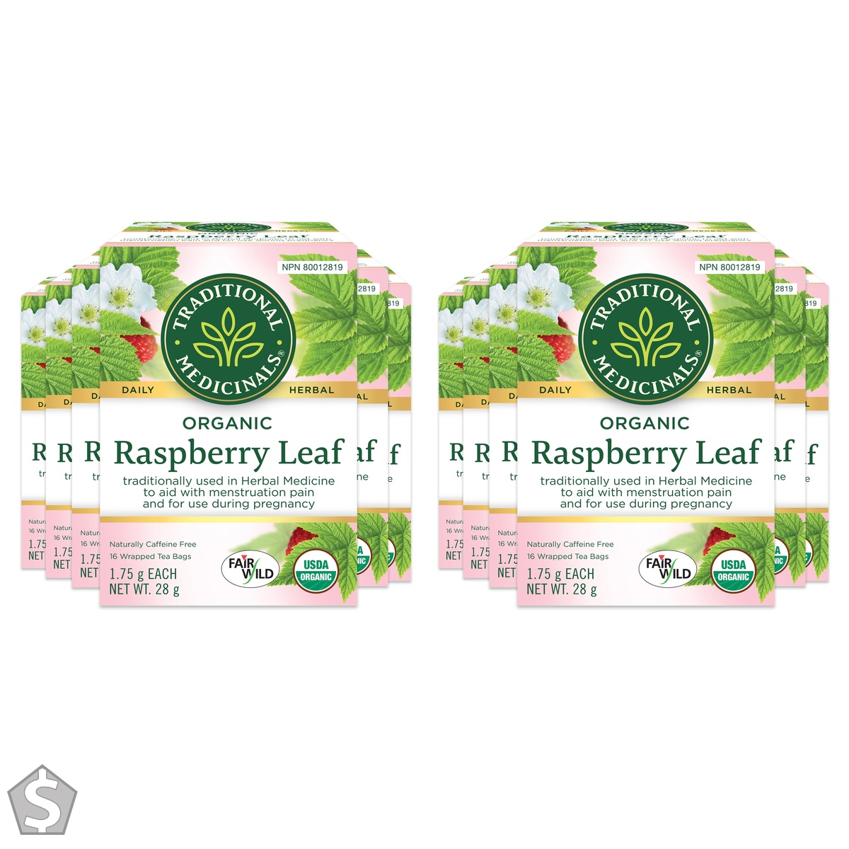 Traditional Medicinals - Organic Raspberry Leaf Herbal Women's Tea - Sustainably Sourced Fair Wild Red Raspberry Leaf - 96 Tea Bags Total (Pack of 2)