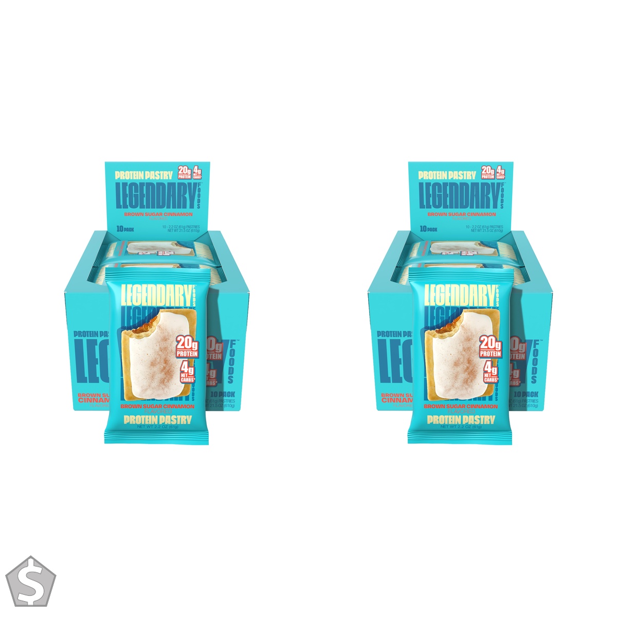 Legendary Foods 20 gr Protein Pastry | Low Carb Tasty Protein Bar Alternative | Keto Friendly | No Sugar Added | High Protein Snacks | (Pack of 2)