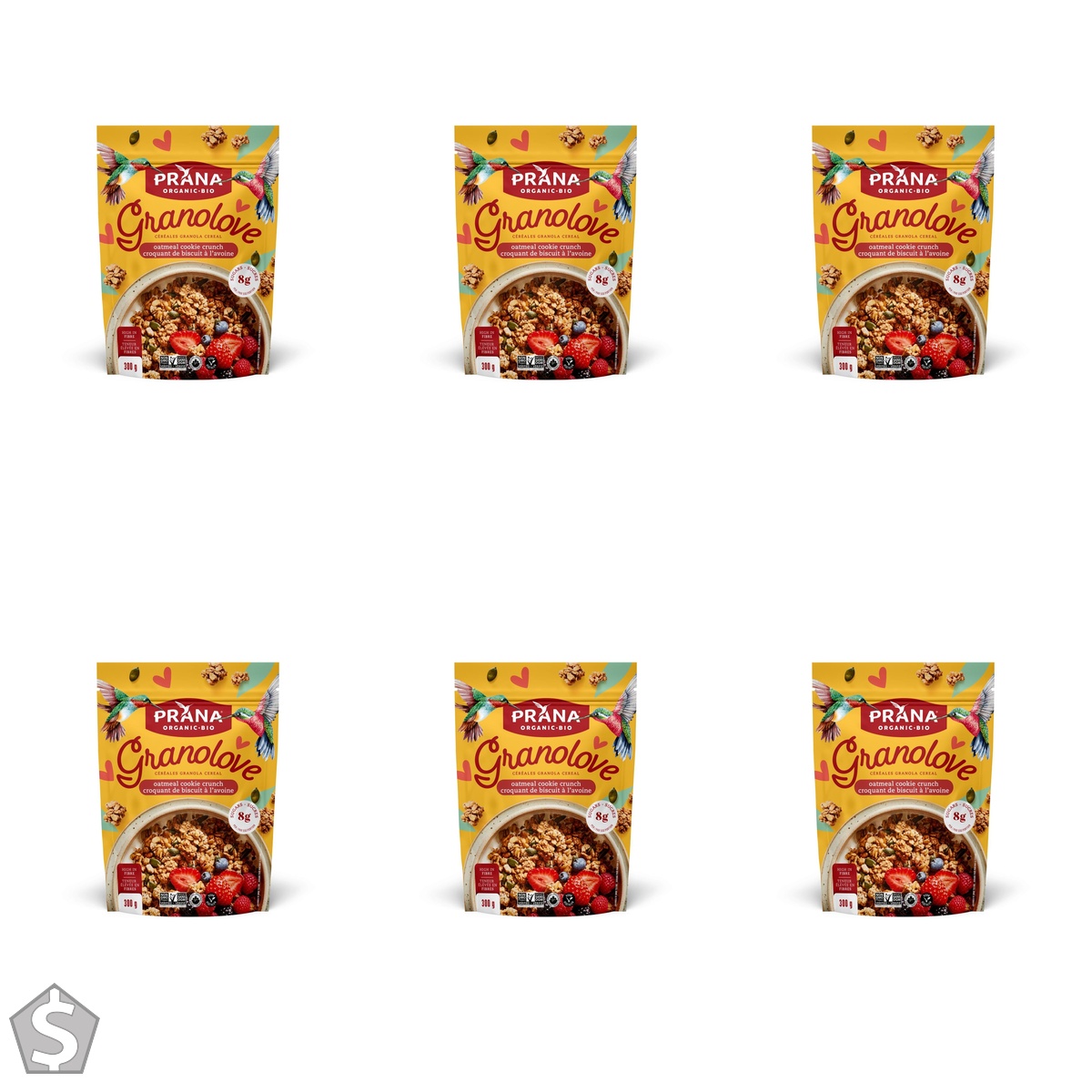 Prana Granolove |Oatmeal Cookie Crunch Organic Granola | Healthy Breakfast, Light on Sugar |Non-GMO, Vegan, Kosher | 300g (Pack of 6)