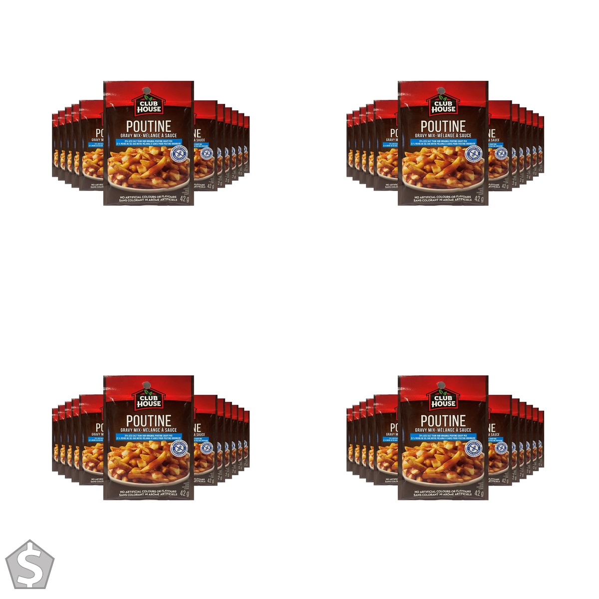 Club House (CLUC0) Dry Sauce/Seasoning/Marinade Mix, Poutine Gravy, 42g, Case Pack 12 Count 42 g (Pack of 4)