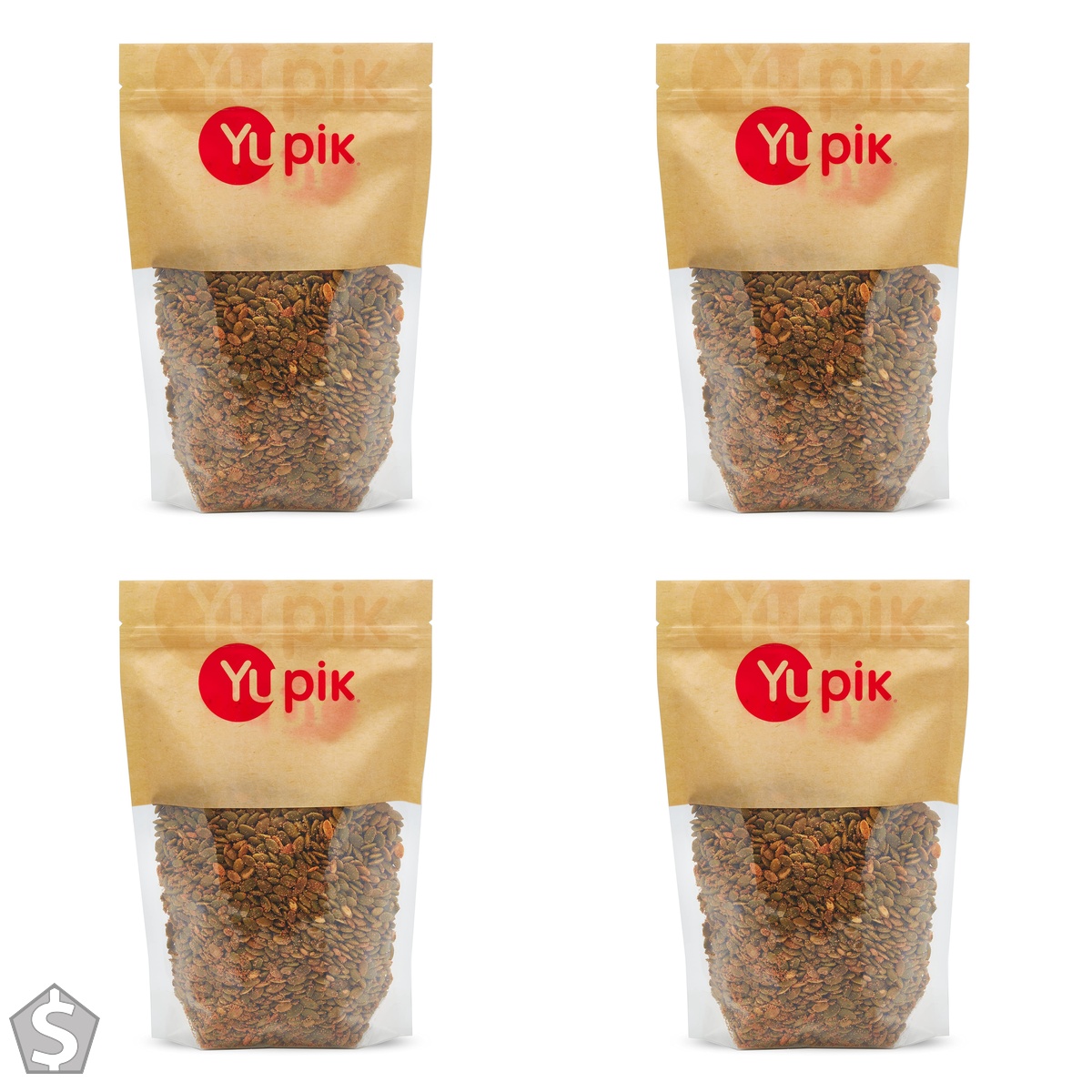 Yupik Spicy Buffalo Pumpkin Seeds, 500 g, Kosher, GMO-Free, Roasted Seeds, Spicy Seasoning, Source of Fibre & Protein, Savory Snack (Pack of 4)