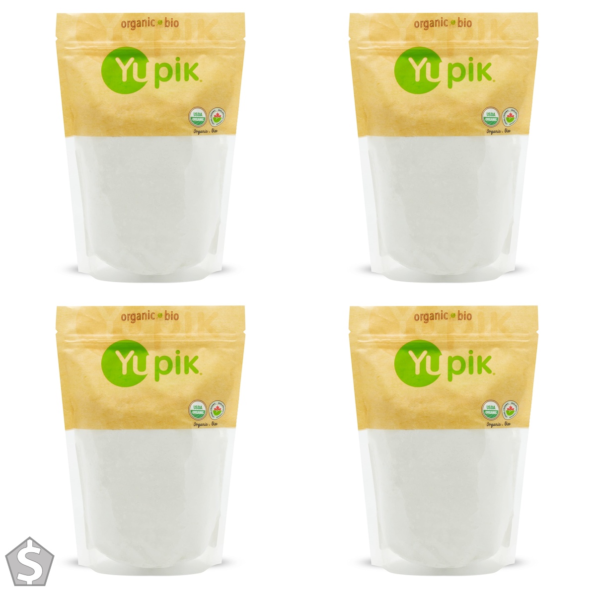 Yupik Organic Coconut Milk Powder, 450g, USDA Certified, Gluten-Free, Vegan, Kosher, Non-GMO, Plant-Based Dairy Alternative, Perfect for (Pack of 4)