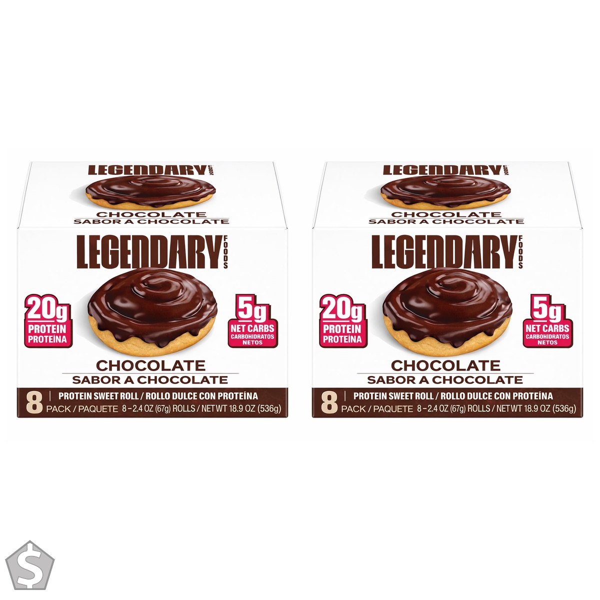 Legendary Foods Protein Sweet Roll - Chocolate 8x67g 1 count (Pack of 2)